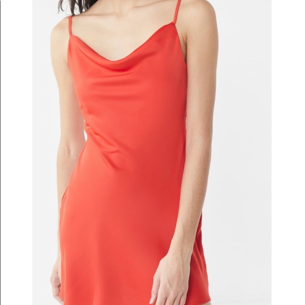 Urban Outfitters Mallory Cowl Slip Dress (Red, XS)